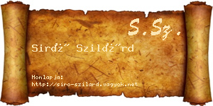 Siró Szilárd névjegykártya